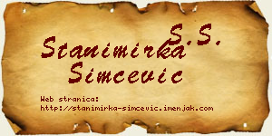 Stanimirka Simčević vizit kartica